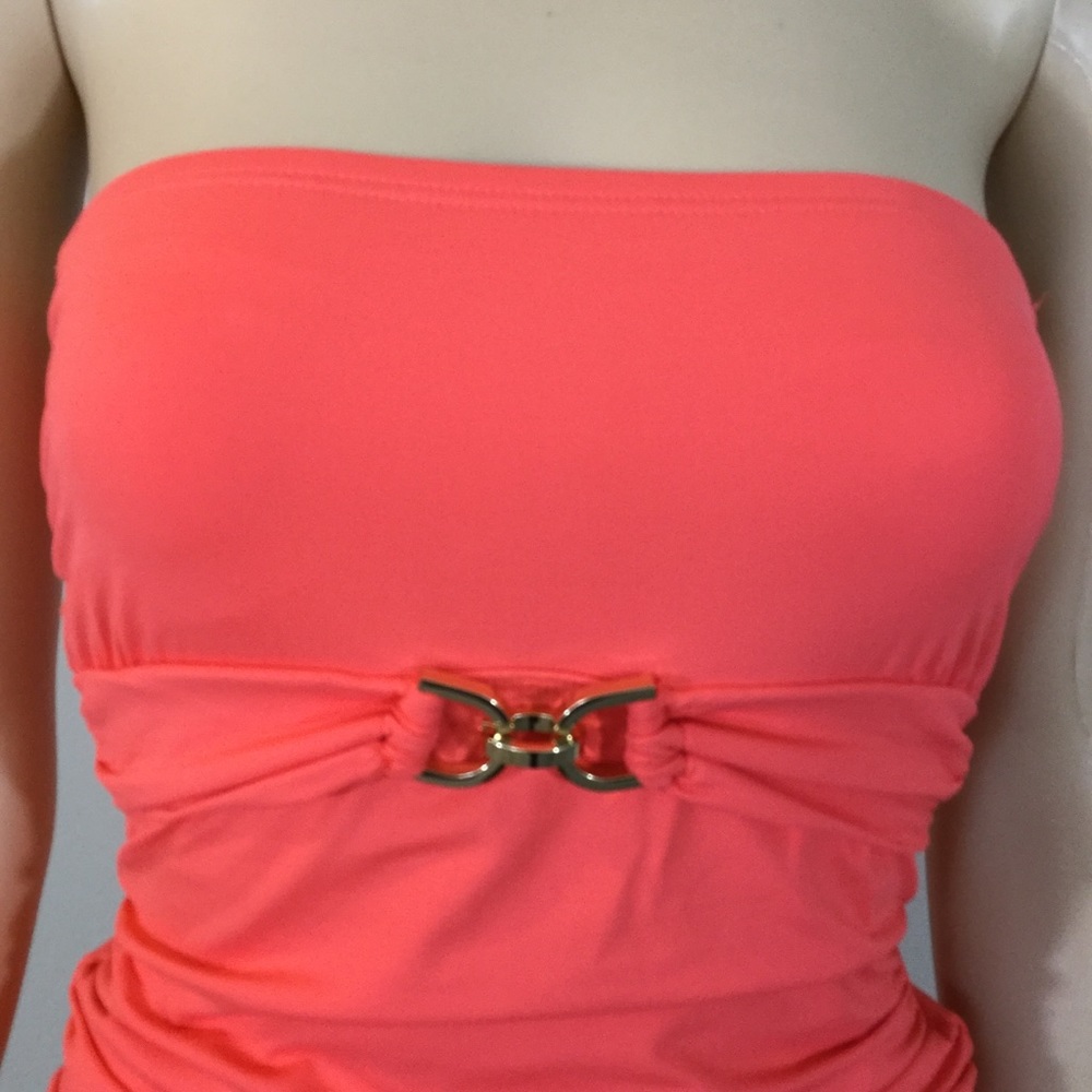 Michael Kors Strapless Tankini with Gold Accent - Picture 2 of 7